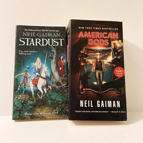 Lot of  2 Neil Gaiman Books Stardust and American Gods Novel - Picture 1 of 16